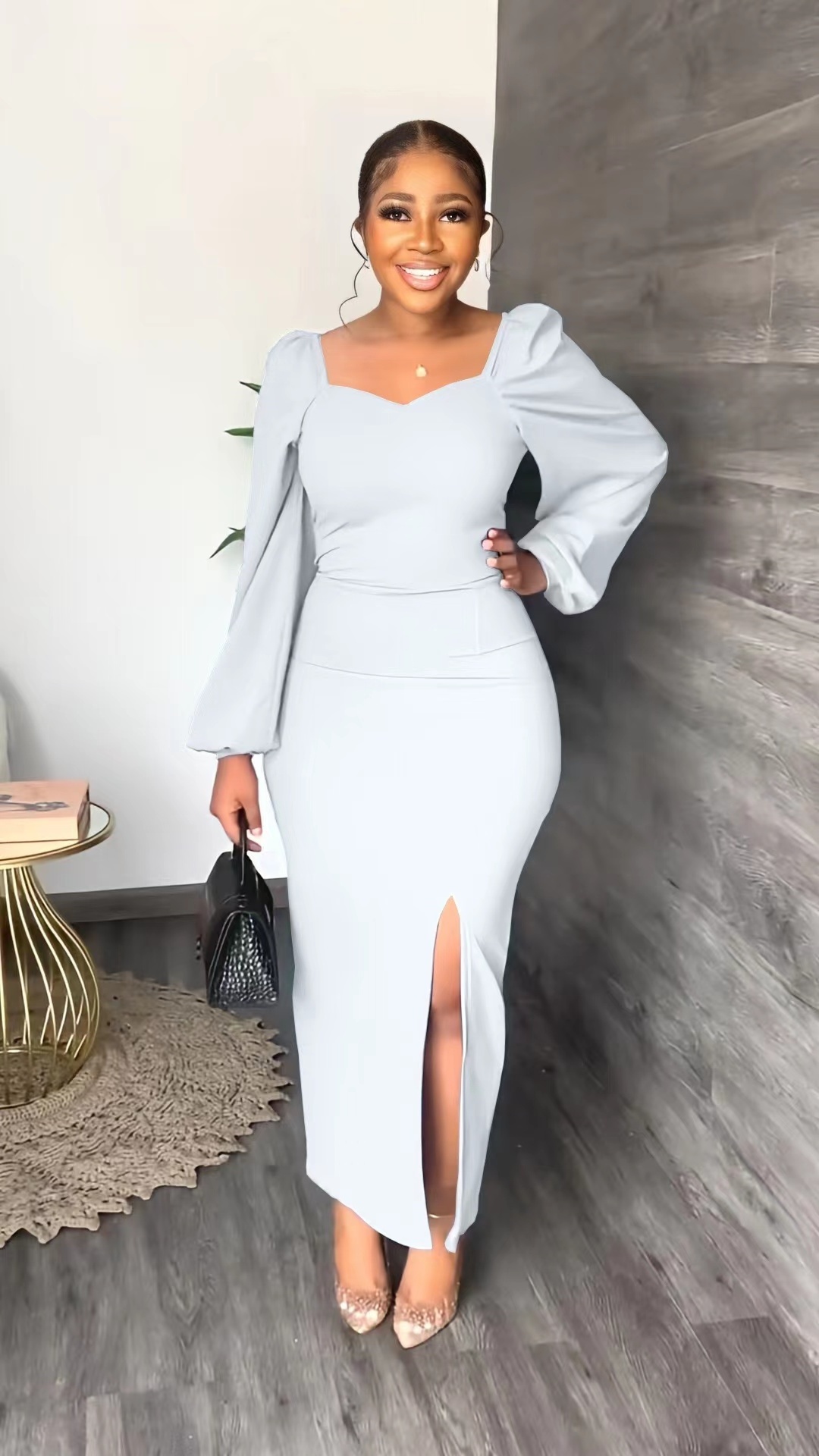 Sexy Party Chiffon Long Sleeve Bodycon Cocktail Dress 2022 New Elegant Women Dresses