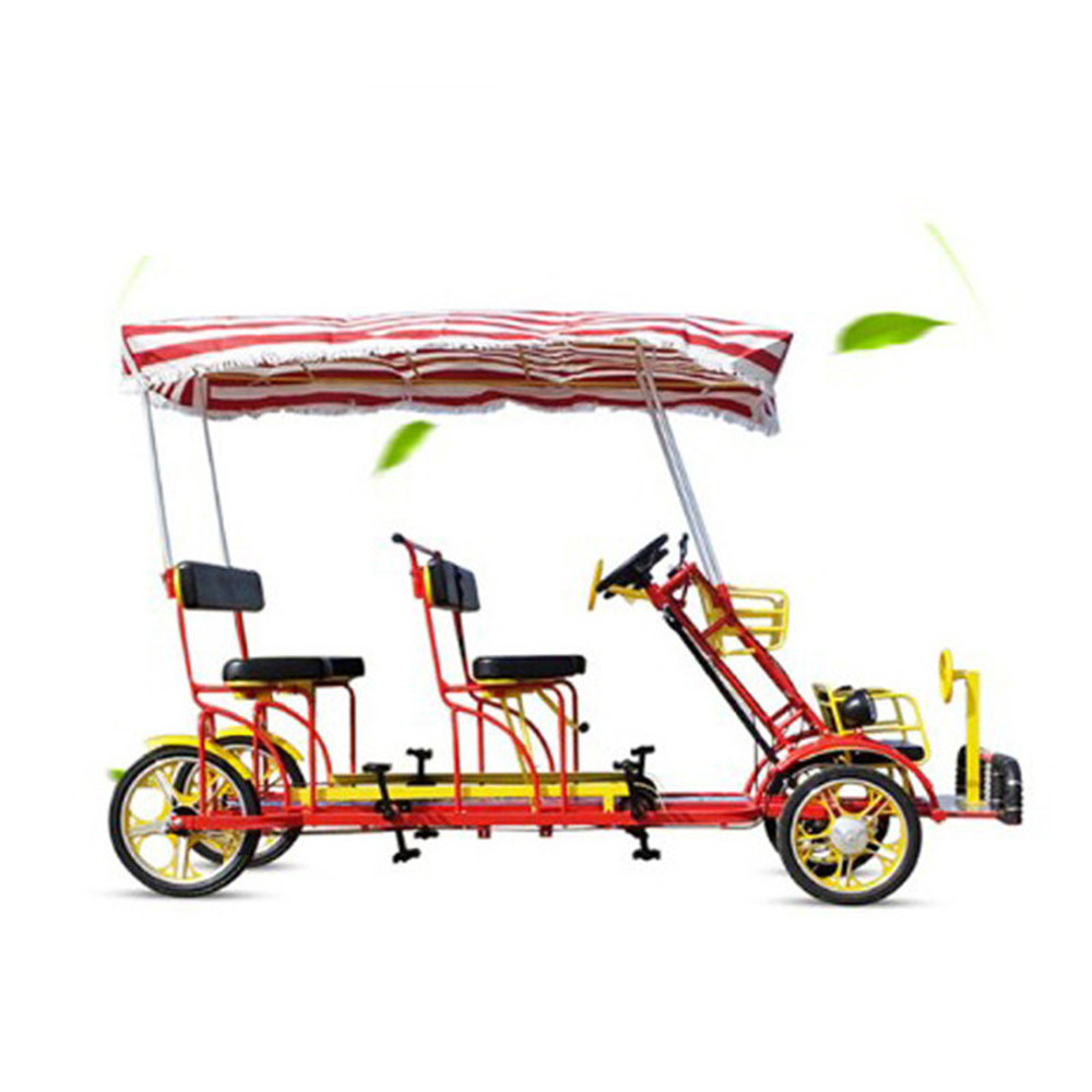 L   family bike 3 person  4 wheels double row seats for 2 person/park rental tourism