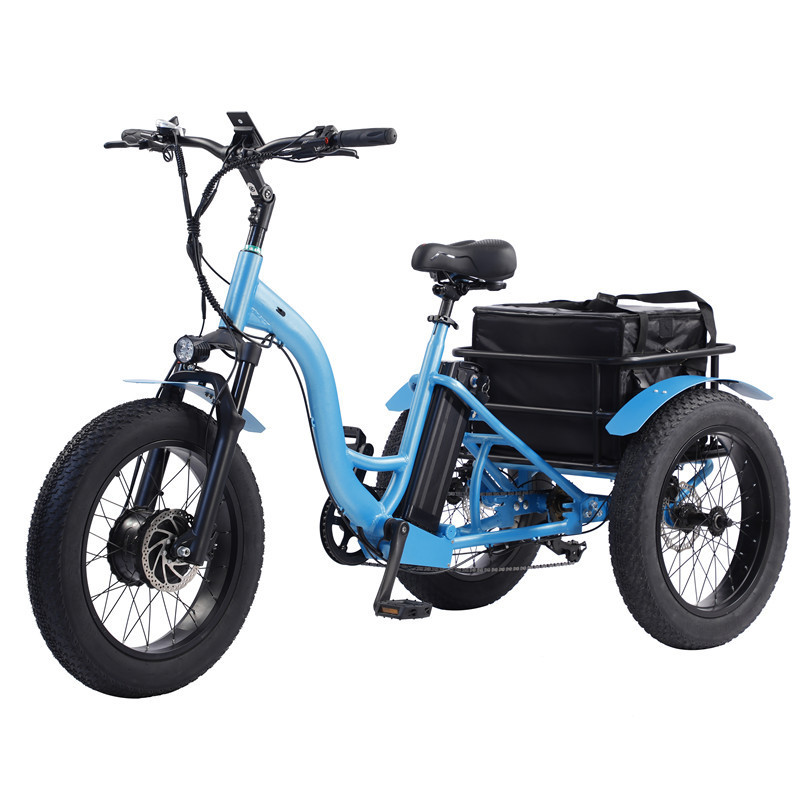 Hot Selling Folding Portable Tricycles Adult Closed Tricycle Recumbant Fat Tire Electric Bicycle Trike