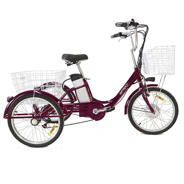 New model 20 24 26 adult tricycle pink color/best price used adult tricycle sale/steel frame 6 speed adult electric tricycle