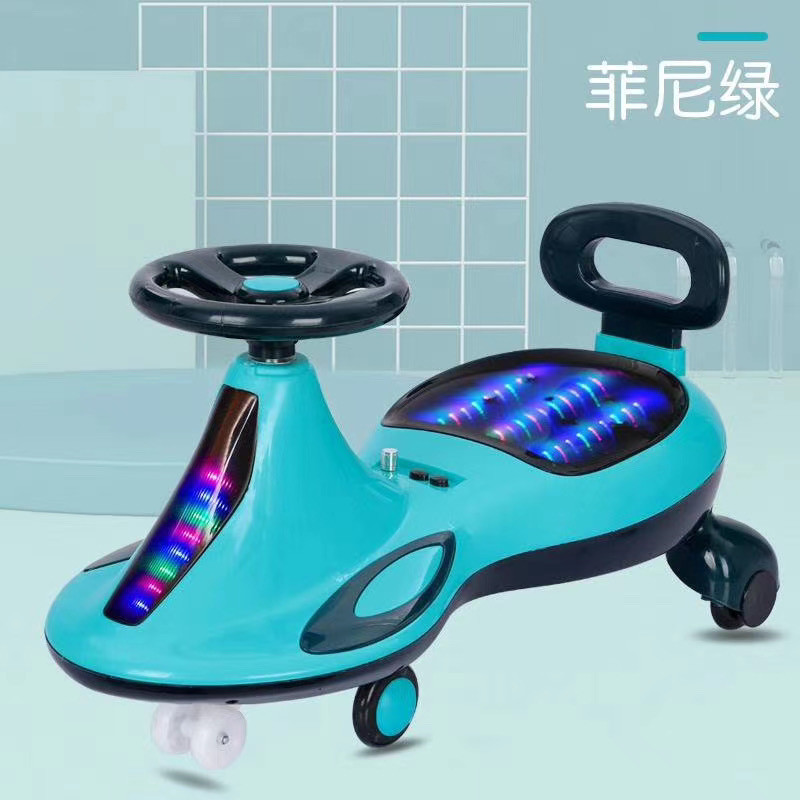 2021 baby ride 2 in 1 4 wheel push hand along button start car toy baby children climbing twist car slide car with push handle