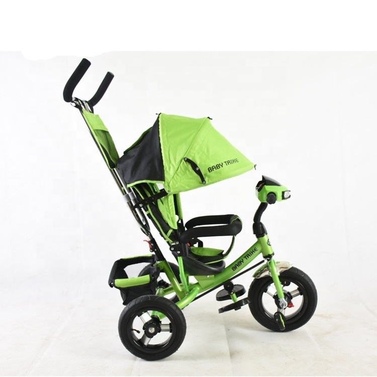 4 in 1 push baby stroller tricycle for kid / stroller baby pram tricycle with back seat / rubber wheel children tricycle