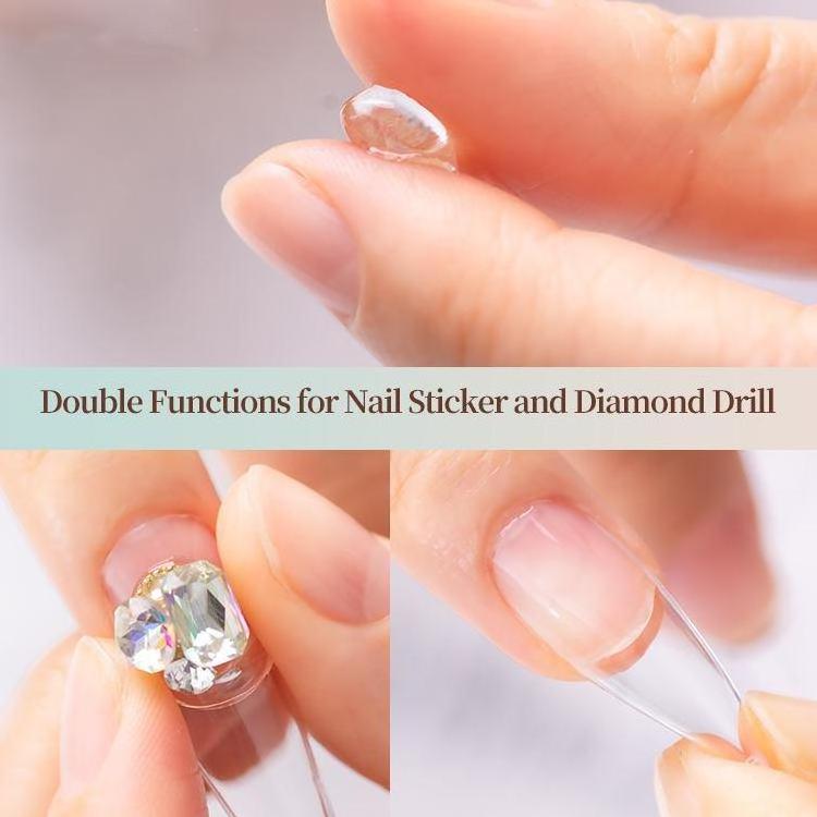 Wholesale 2 In 1 Clear Solid Stick Nail Tip And Diamond Nails Glue Long Lasting Rhinestone Gel x Press On Nail Glue Gel