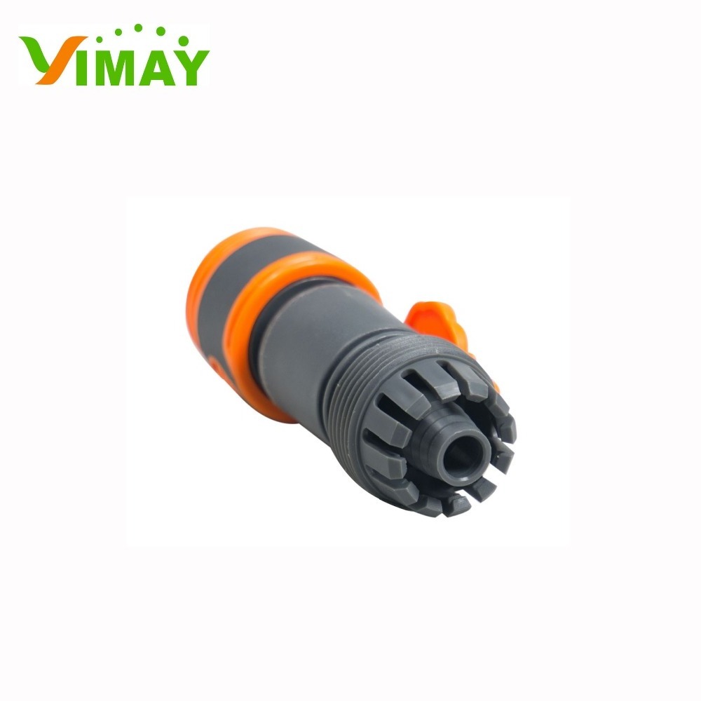 Garden accessories 3/4 inch soft coated water hose quick connector with shut off valve plastic hose fitting