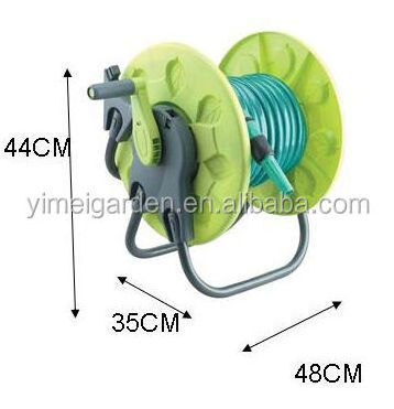 Garden hose reel with 15m hose set