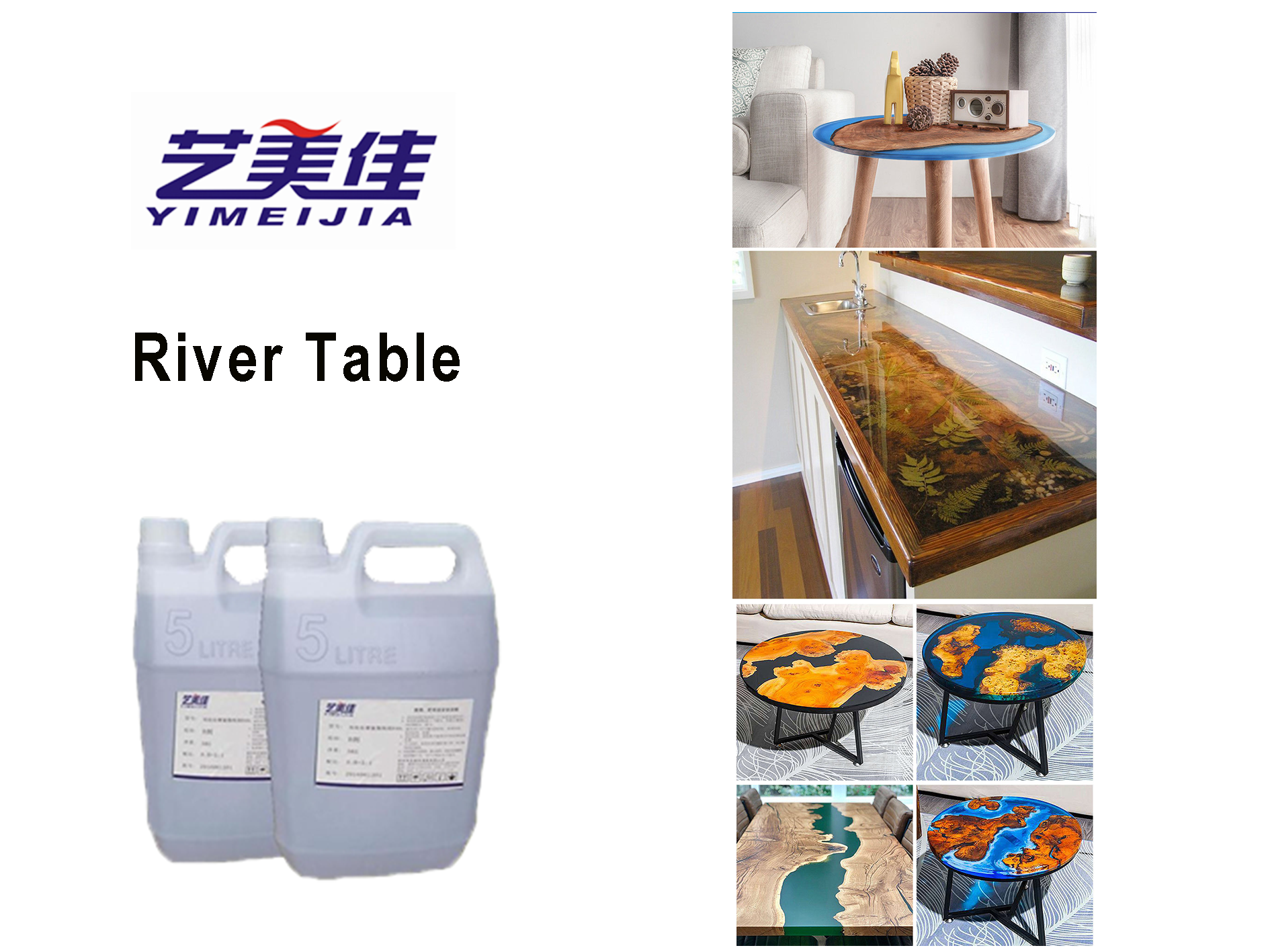 Clear Crystal Epoxy Resin AB Glue for River Art Table