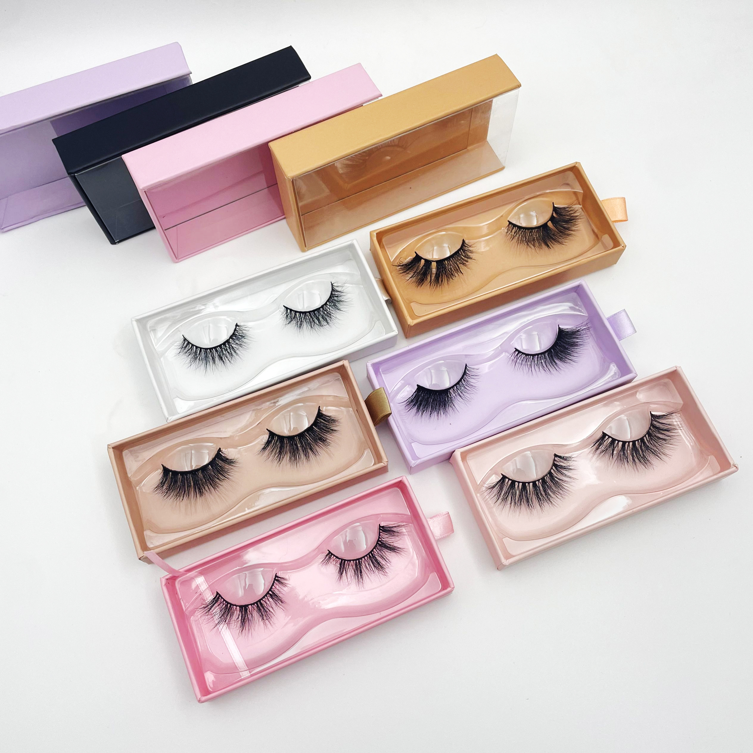 wholesale Fluffy 100% Real Mink Lashes Private label Custom 12-15mm Eyelashes Mink Lashes3d Mink