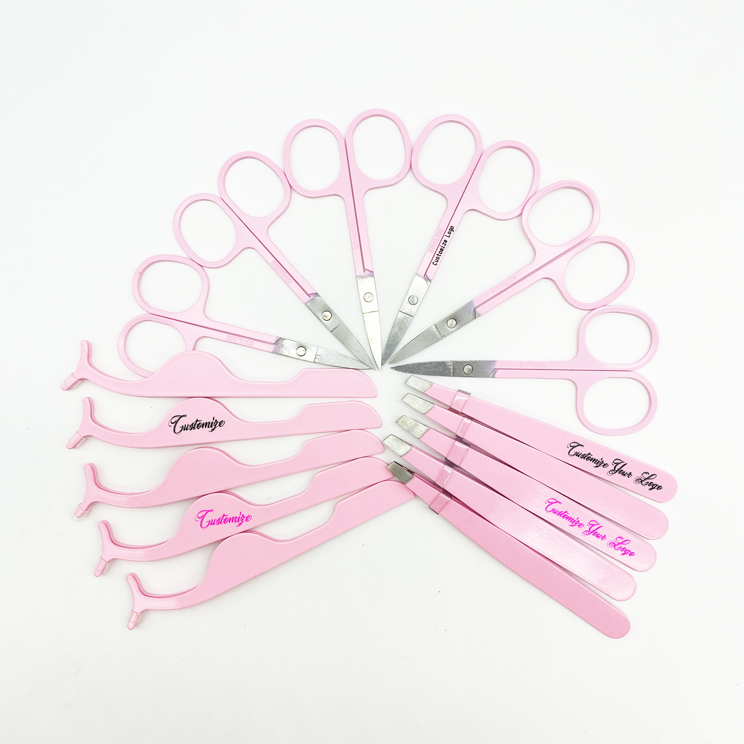 Private Label Pink Plastic Lashes Applicator Tweezers Bulk Magnetic Lash Tweezers packaging False Eyelash Tweezers