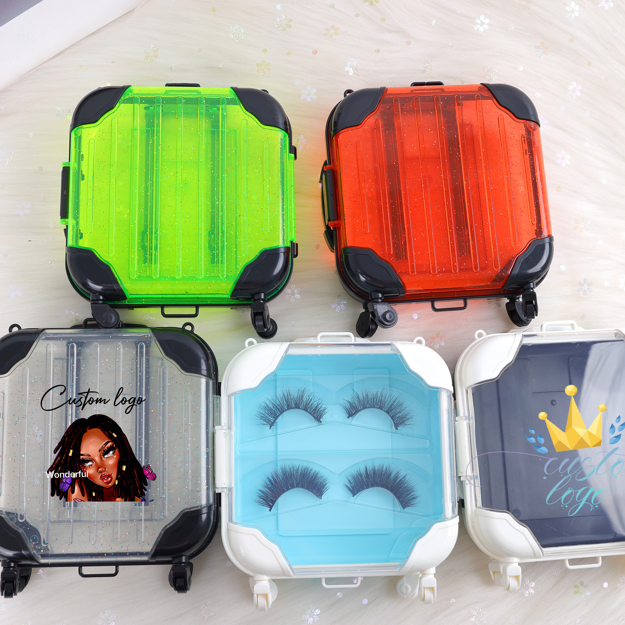 Girl's gift mini luggage packaging private label mini suitcase transparent plastic female suitcase