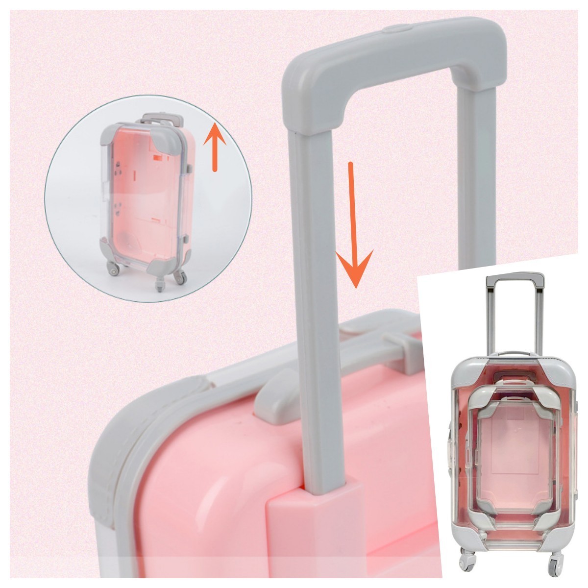 Girl's gift mini luggage packaging private label mini suitcase transparent plastic female suitcase