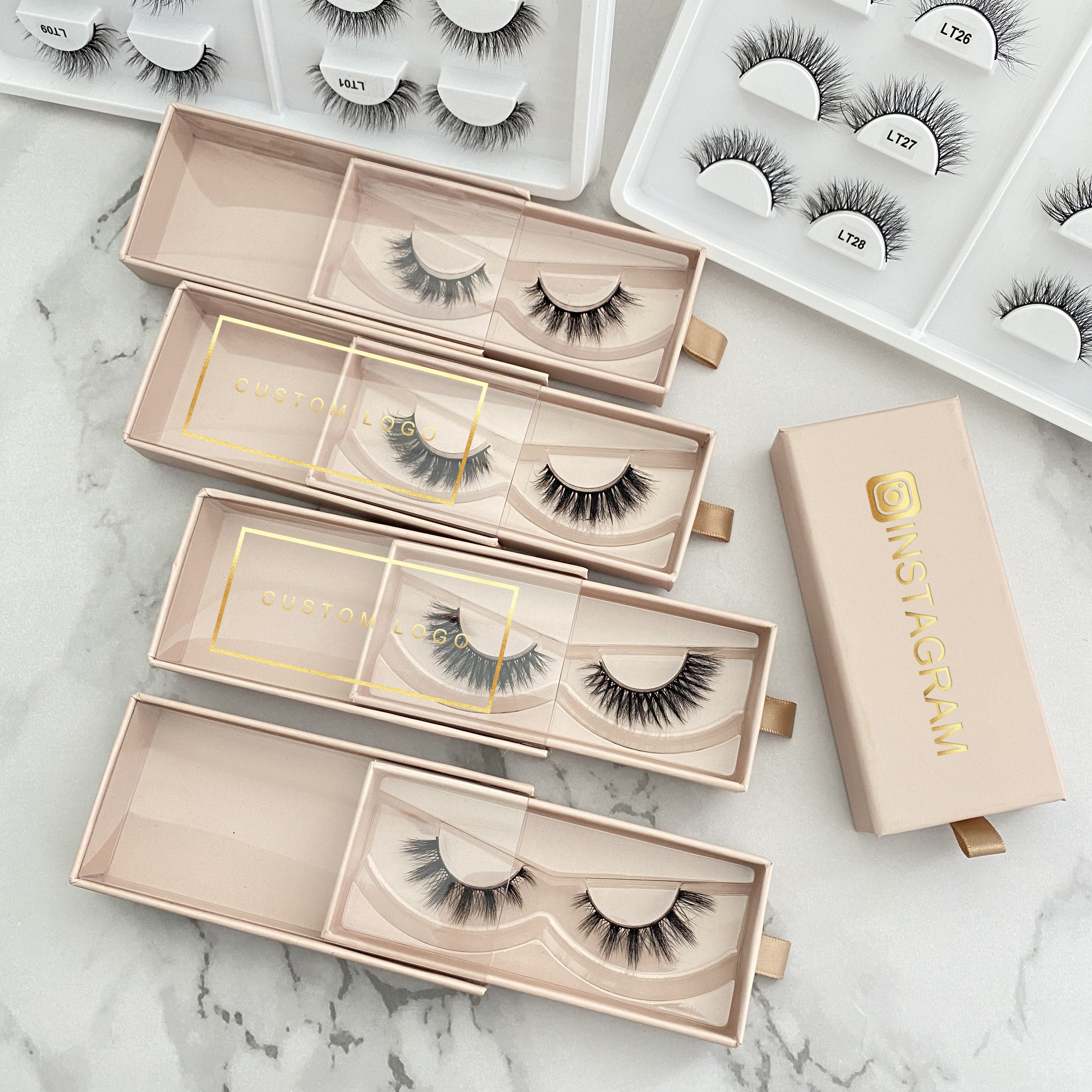 faux mink lashes wholesale lashes box custom logo private label full strip eyelashes packaging box eyelash case