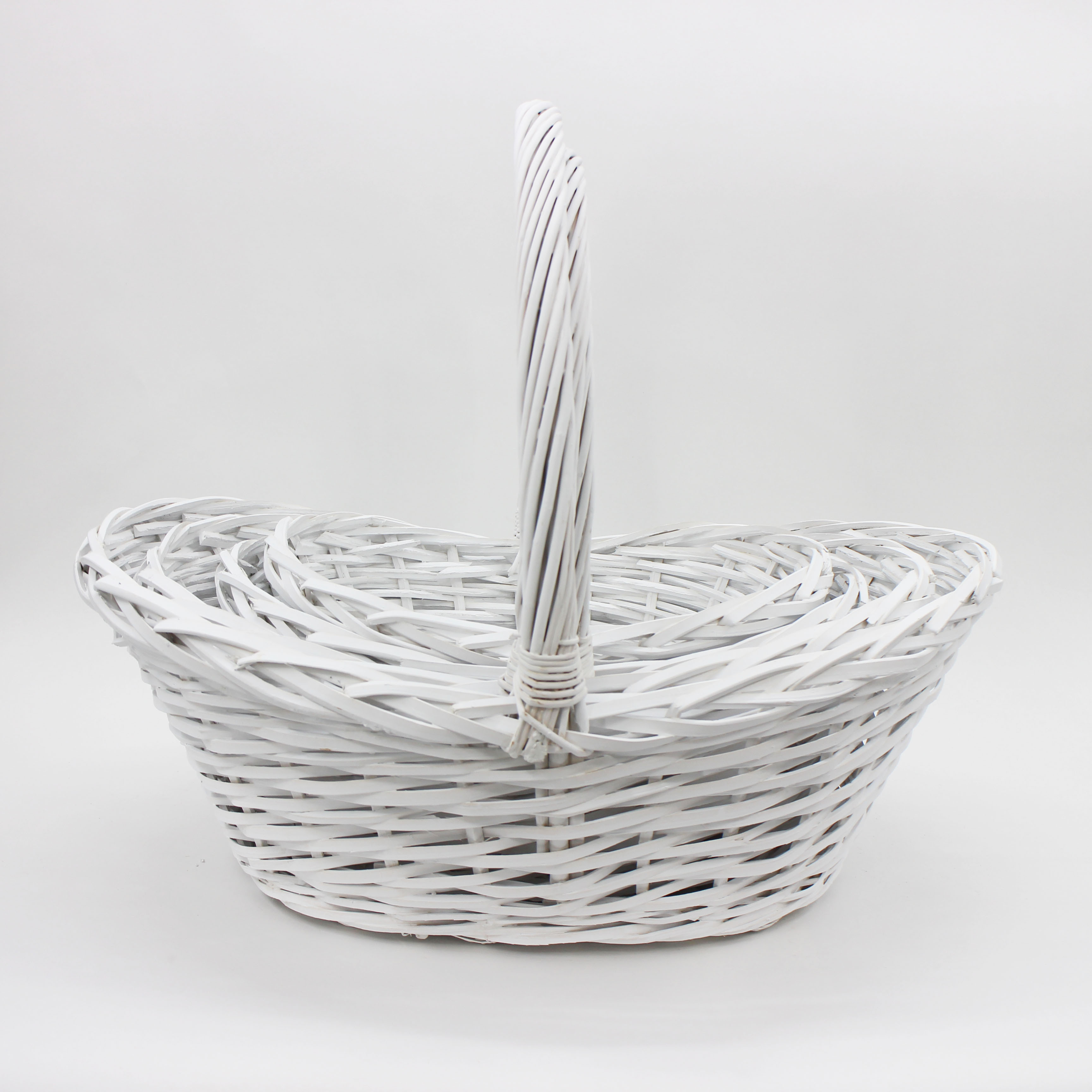 Boat shaped natural willow handmade woven flower basket, large storage basket