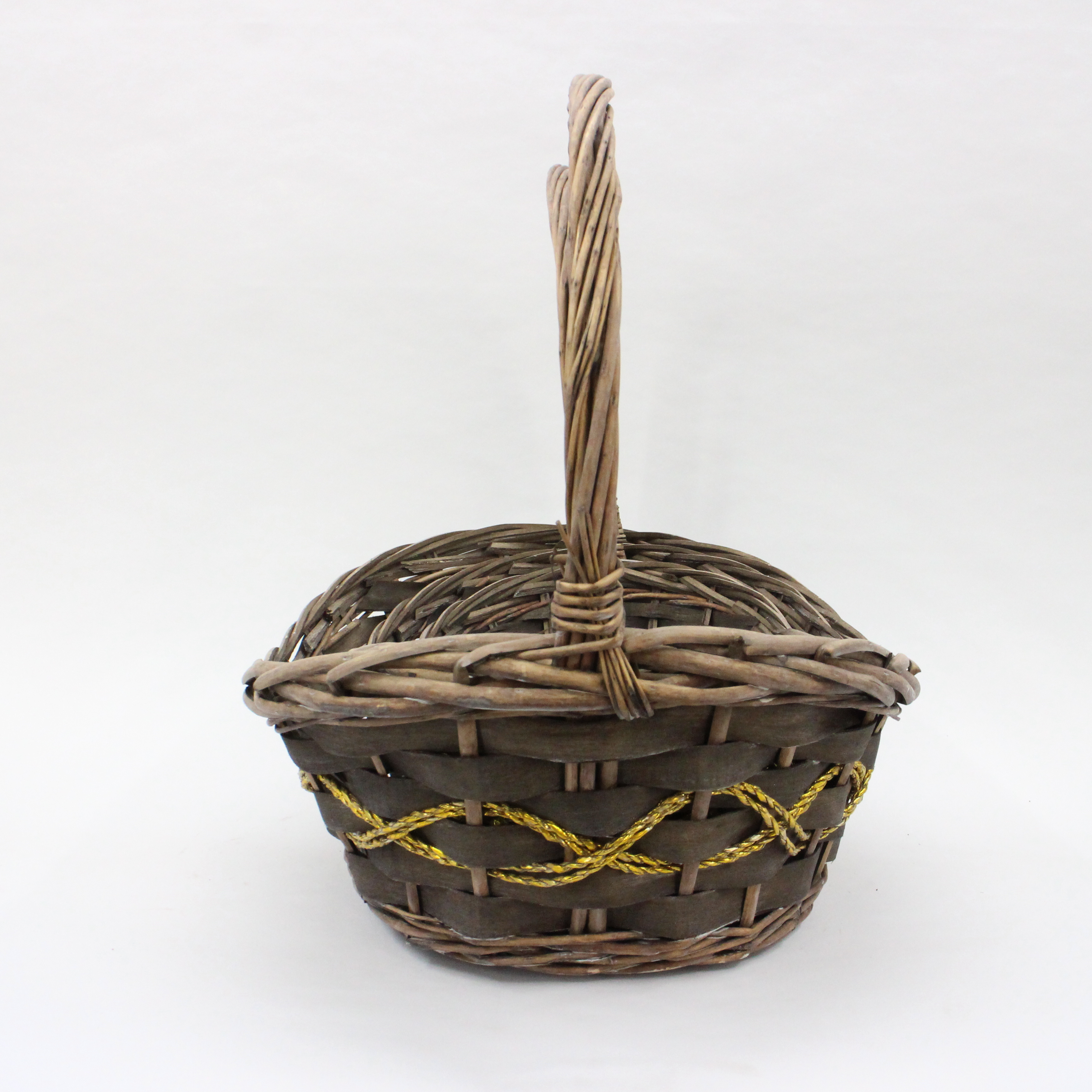 Boat shaped multi-color wicker woven flower basket 100% handmade storage basket