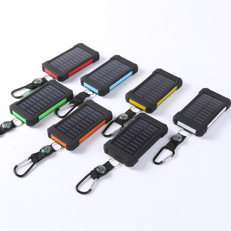 Hot-selling Dual Usb Large-capacity Portable Solar Panel Mobile Power 6000mah slim Waterproof Solar Power Bank 8000mah