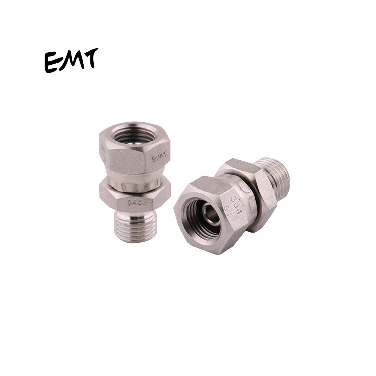 DIN2353  ISO 8434.1 standard 304 316L  Bsp male and bsp female elbow hydraulic joint adapter