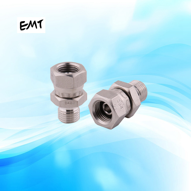 DIN2353  ISO 8434.1 standard 304 316L  Bsp male and bsp female elbow hydraulic joint adapter