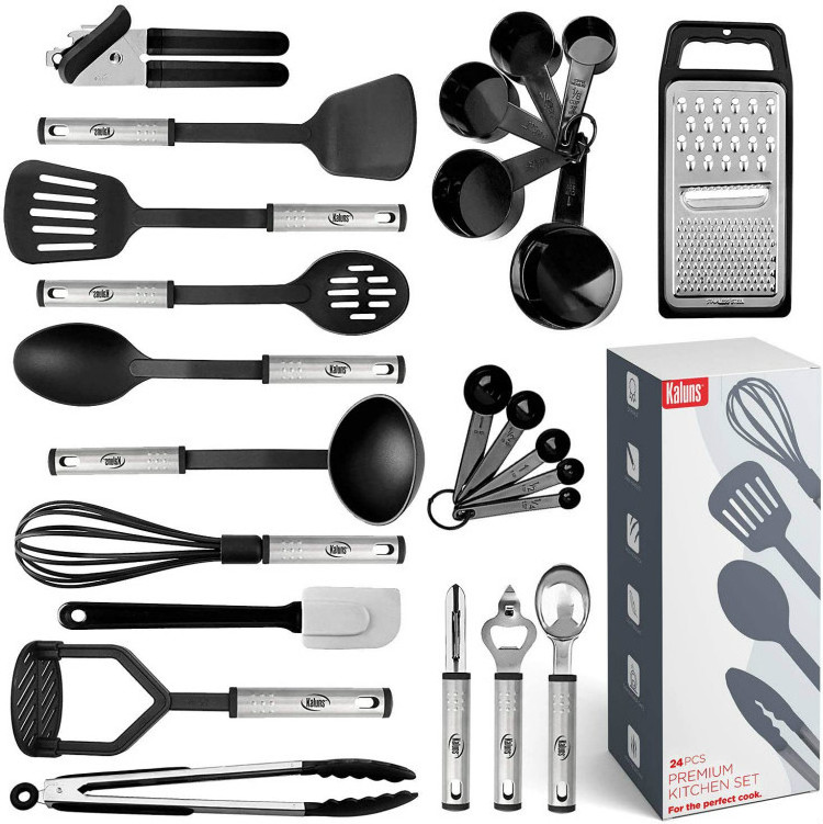 Kitchen Utensil Set 24 Nylon and Stainless Steel Utensil Set, Non-Stick and Heat Resistant Cooking Utensils Set, Kitchen Tools,