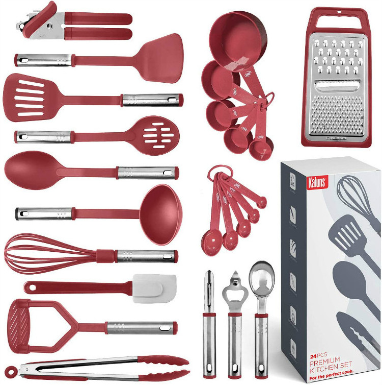 Kitchen Utensil Set 24 Nylon and Stainless Steel Utensil Set, Non-Stick and Heat Resistant Cooking Utensils Set, Kitchen Tools,