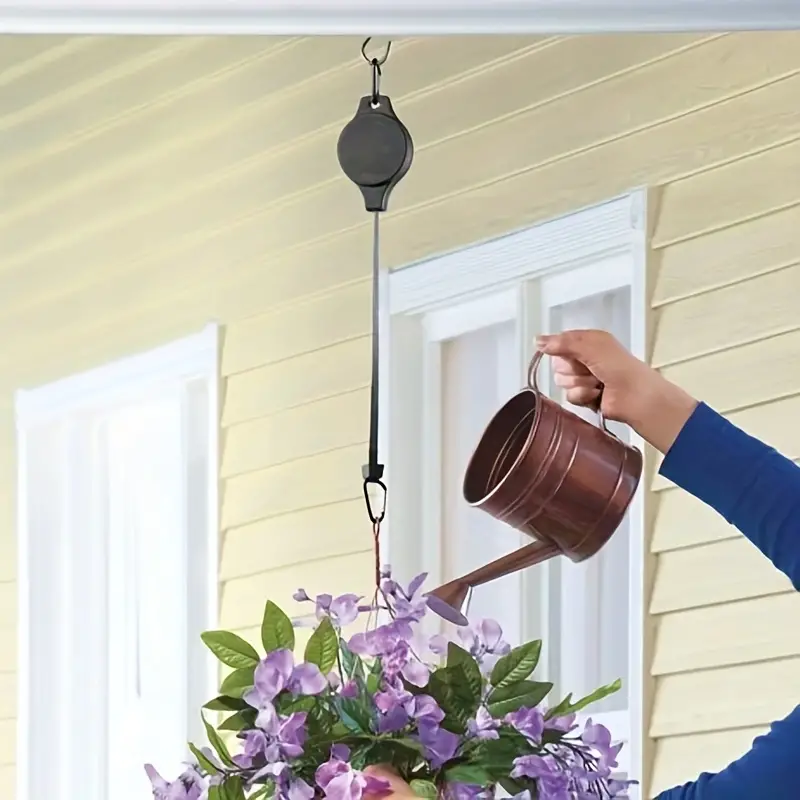 Easy Reach Retractable Plant Hook Pulley Hanger for Garden Baskets Convenient Stylish Heavy Duty Hanging Flowerpot