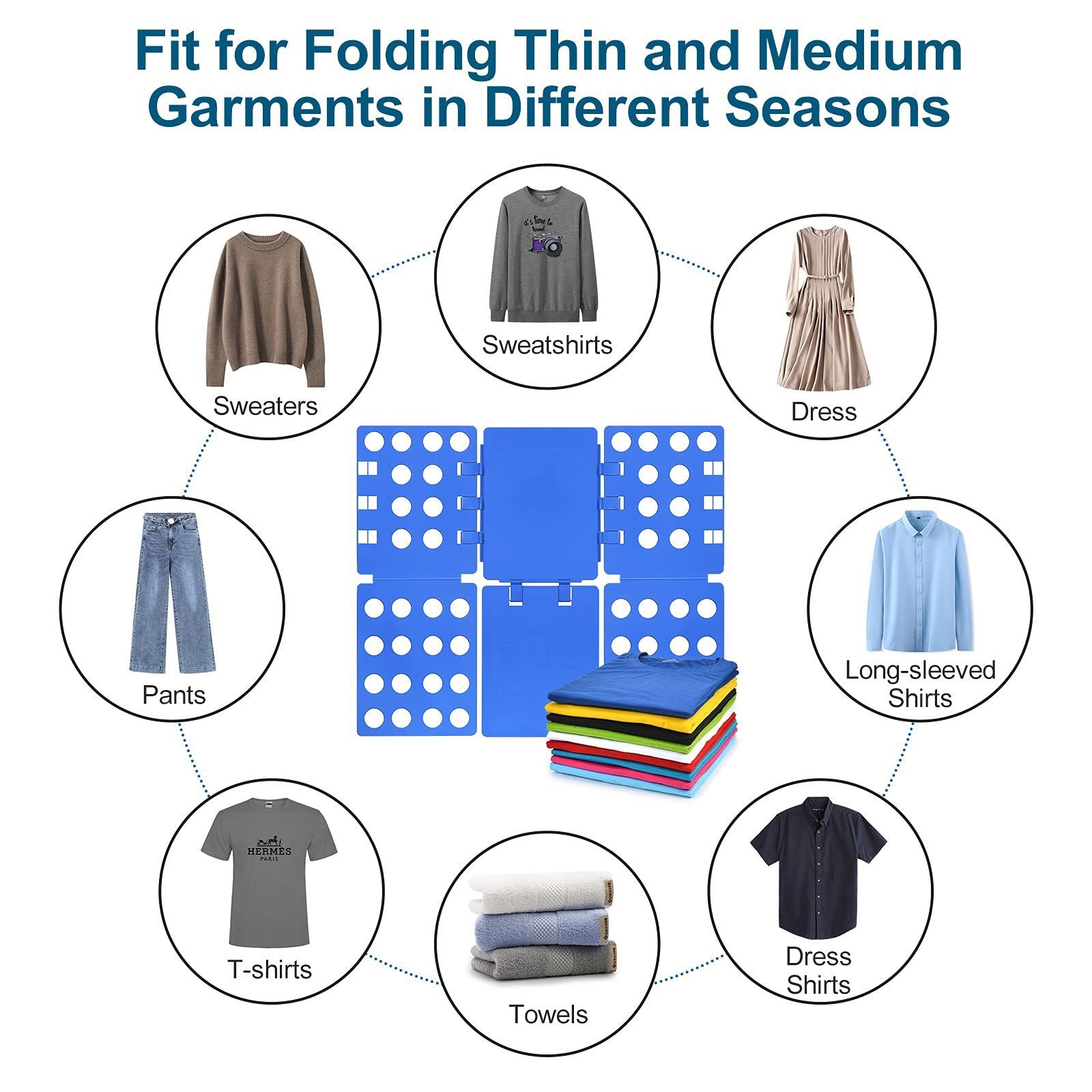 T-shirt Folder Folding Board Quick Fold Adjustable PP Clothing Fold Board