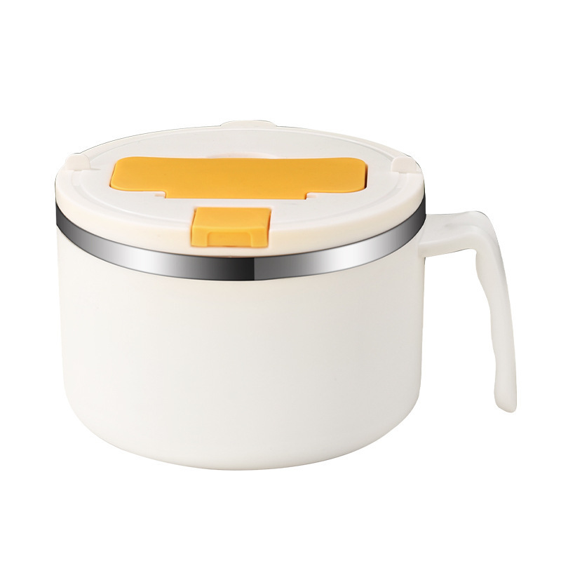 New Design Colorful Leak Proof 304 Stainless Steel Lunch Box Insulated Noodle Soup Bowl with Lid Foldable Spoons Bento Box