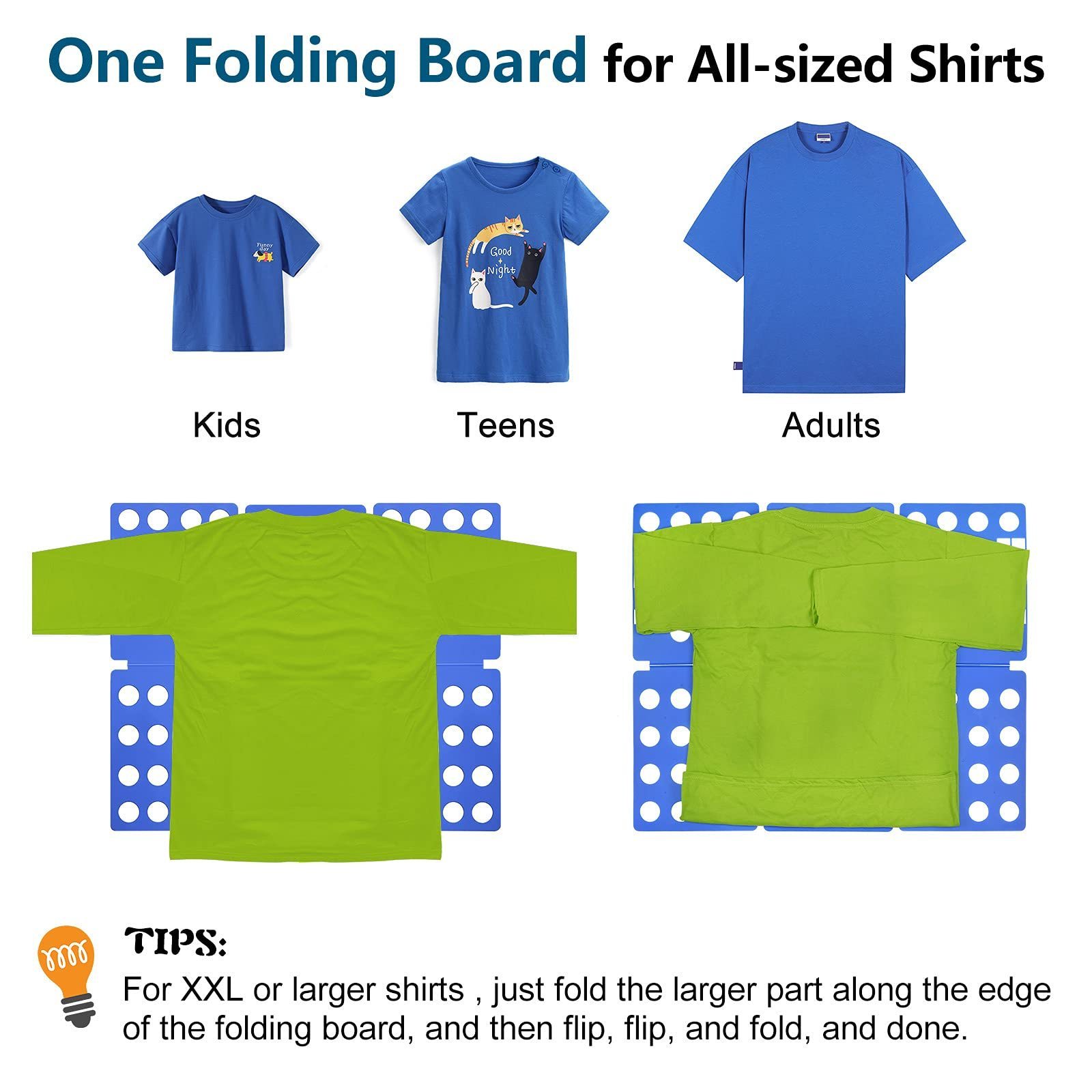 T-shirt Folder Folding Board Quick Fold Adjustable PP Clothing Fold Board