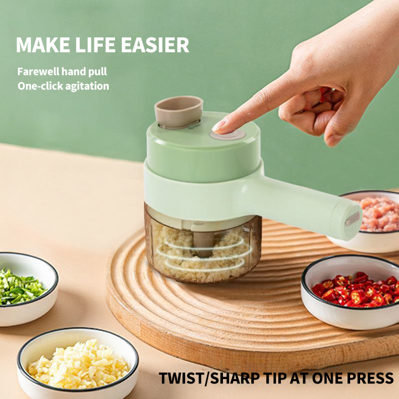 Multifunction Automatic 4 In 1 Electric Garlic Chopper Food Processor Masher Vegetable Cutter Kitchen Accessories Box Grater