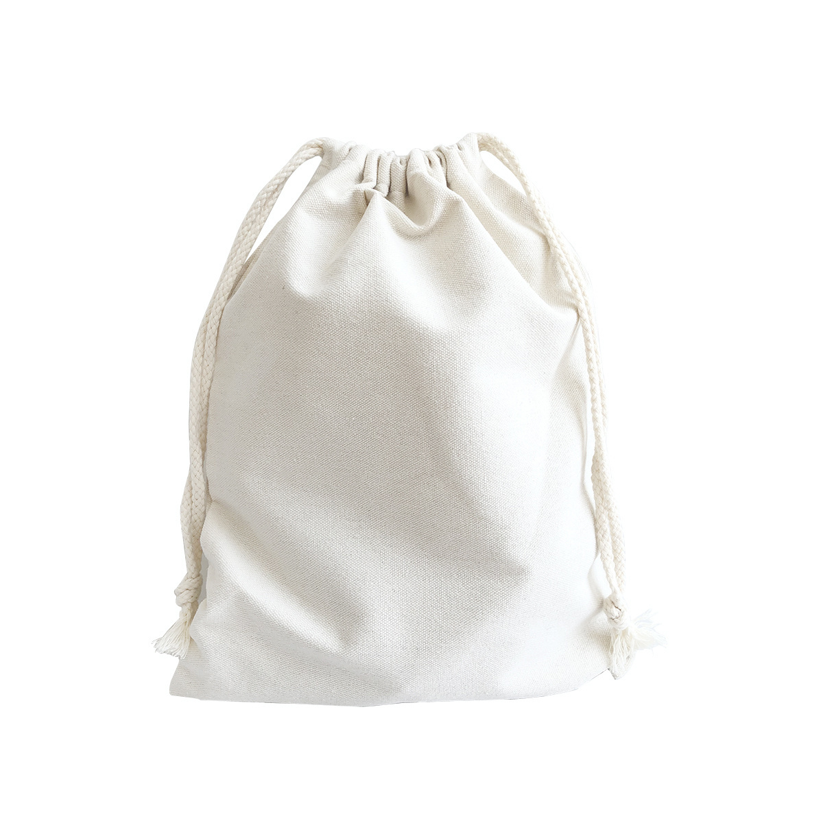 Hot sale round bottom cosmetic gift pouch eco friendly drawstring cotton Fabric candle bags