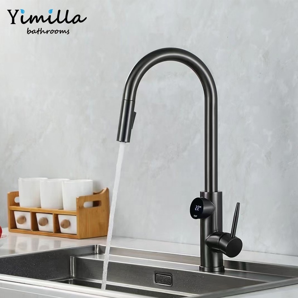 New arrival high end metal gun smart  kitchen faucet mixer kitchen digital faucet