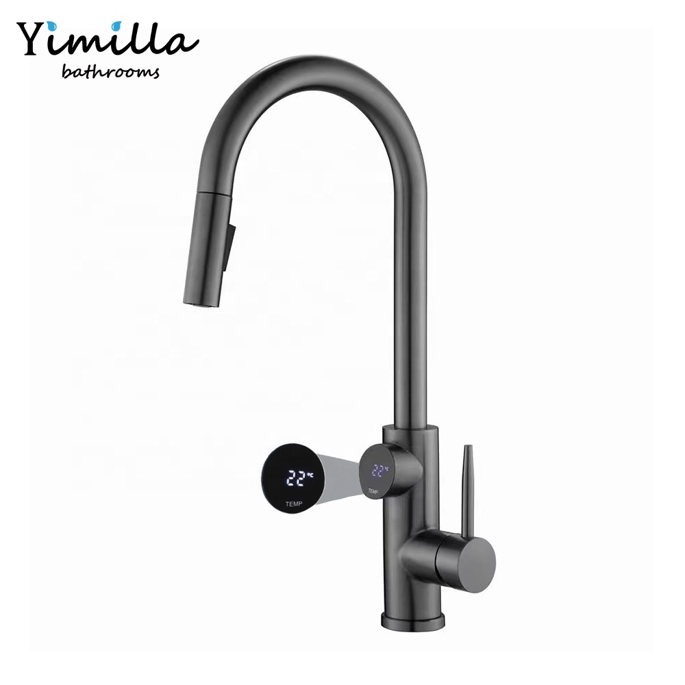 New arrival high end metal gun smart  kitchen faucet mixer kitchen digital faucet