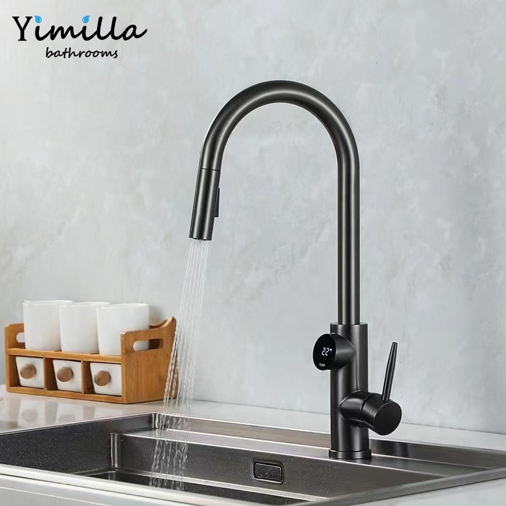 New arrival high end metal gun smart  kitchen faucet mixer kitchen digital faucet