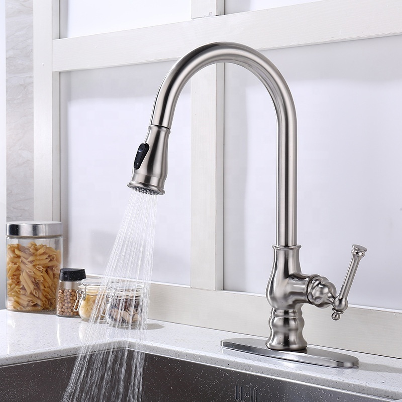 Oil Rubbed Bronze Kitchen Faucet with Soap Dispenser Stainless Steel Kitchen Faucet with Pull Down Sprayer Single Handle