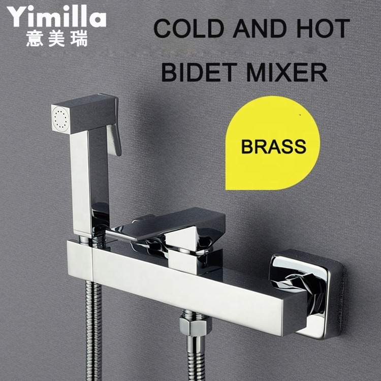 bathroom fittings cold and hot Bidet shattaf  brass chrome women faucet WC toilet with bidet