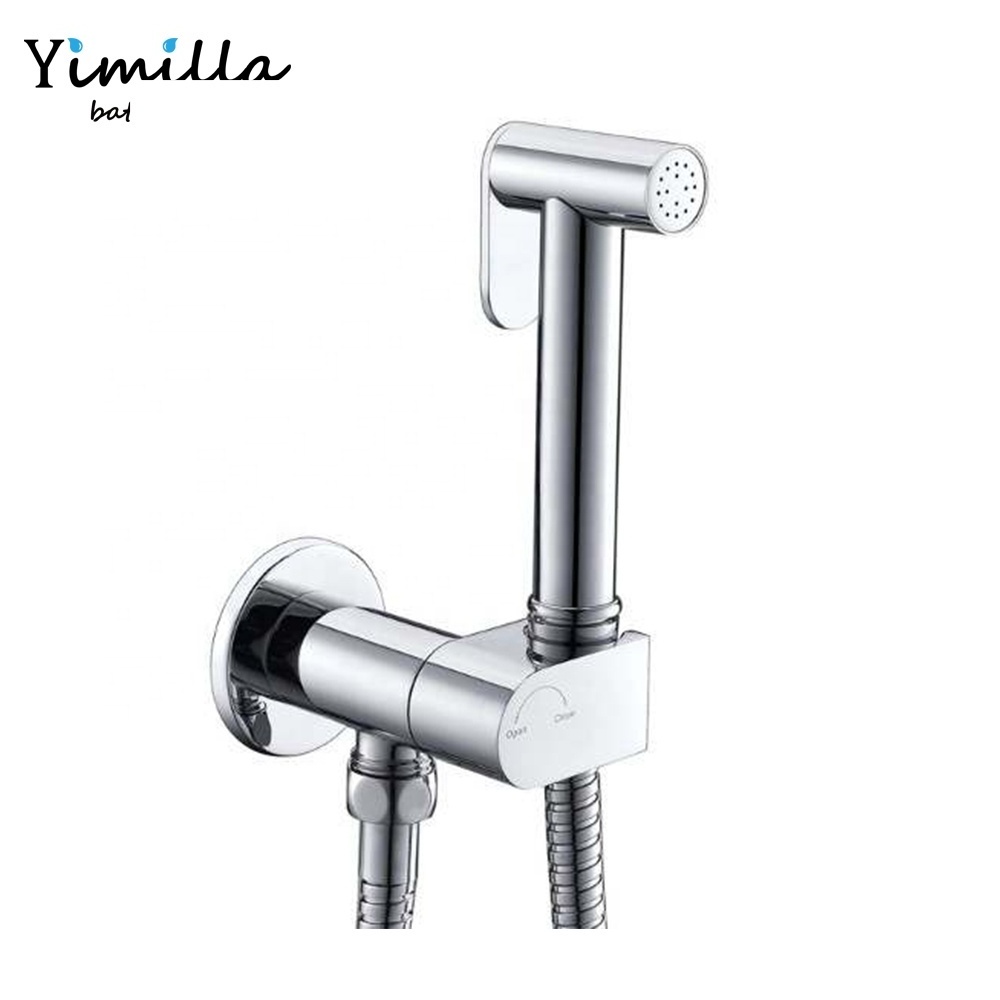 luxury bathroom hand mixer WC toilet hand sprayer brass shattaf brushed gold  bidet faucet mixer