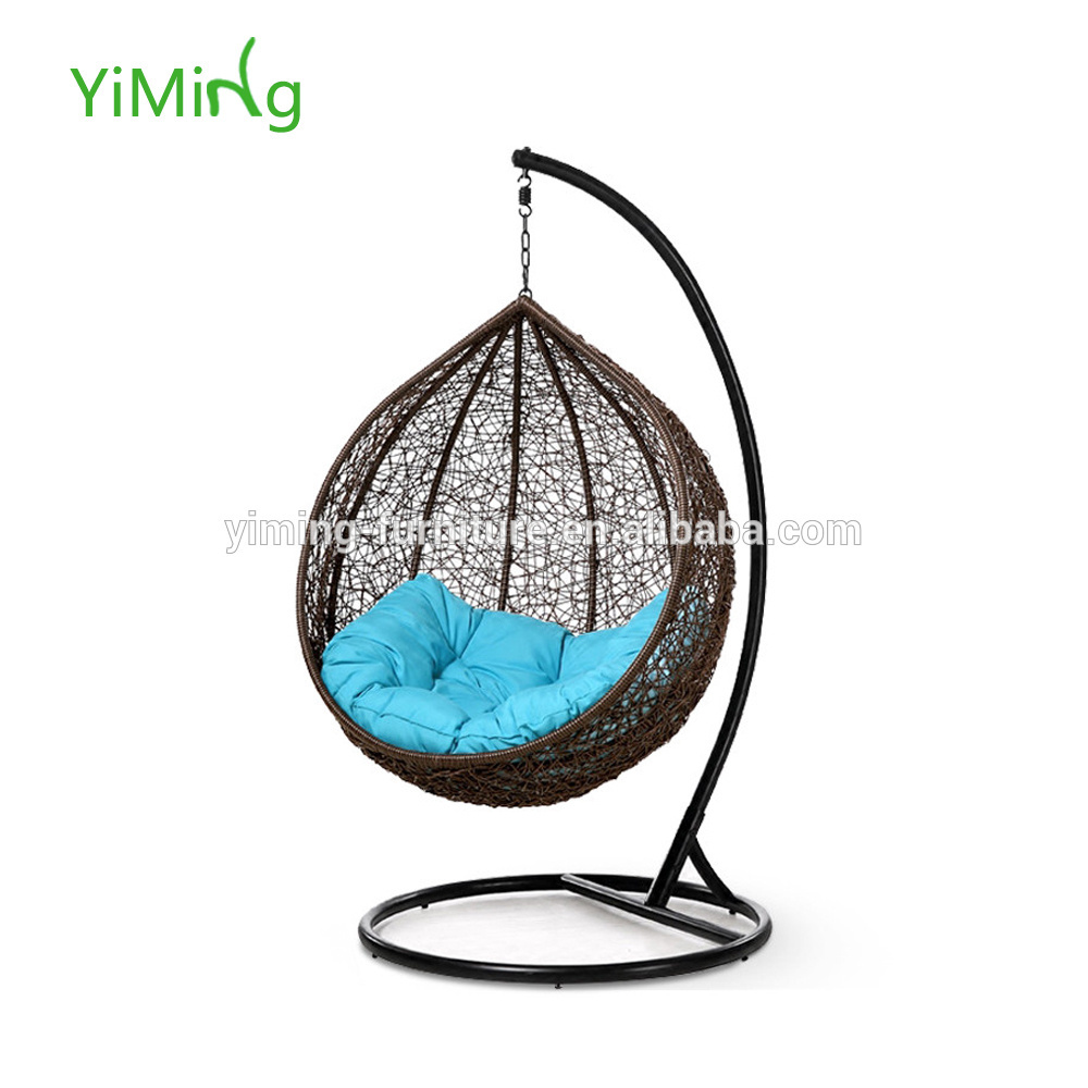 Hot sale Outdoor Garden Patio Double Egg Chair Wicker Swing Chair