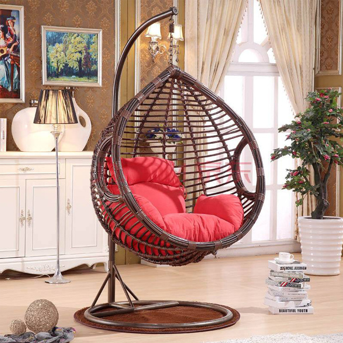 Hot sale Outdoor Garden Patio Double Egg Chair Wicker Swing Chair