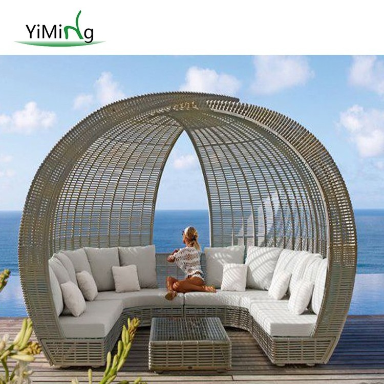 Leisure Ways Patio Furniture Rattan Outdoor Sectional Sofa U Shape Garden Sofa