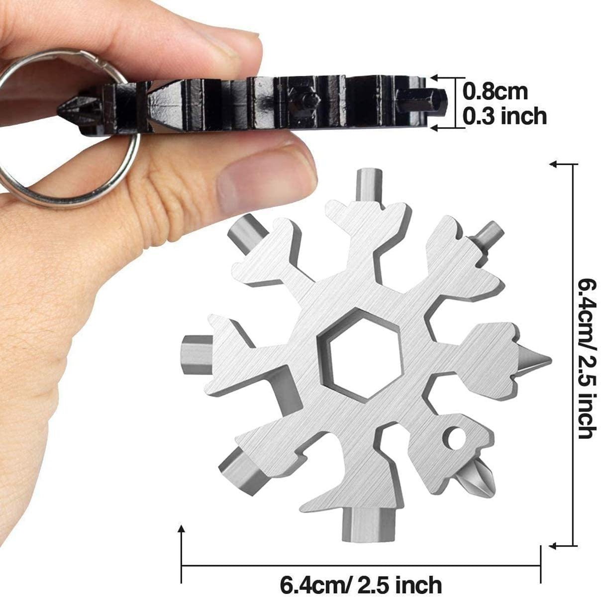 Creative Snow flake Shape Tool Multi-function Repair Stainless Steel Screwdriver Bottle Opener Keychain Wrench Tool