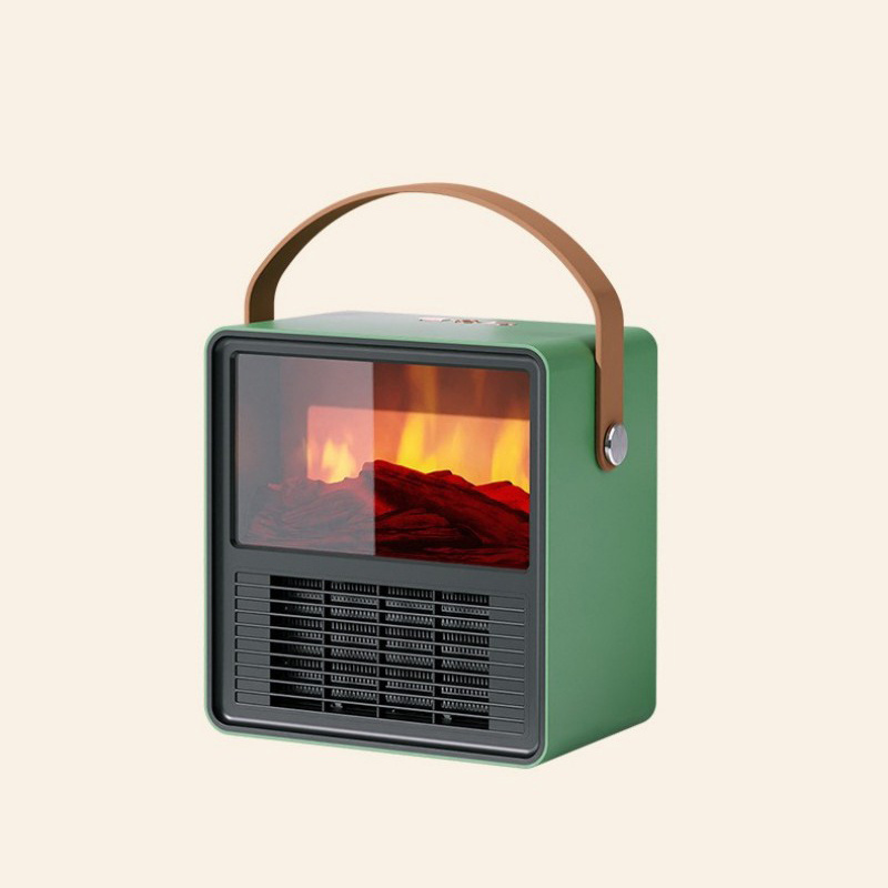 2023 Winter New Mini Heater Home Bedroom Small Electric Heater Fireplace Simulation Flame Heater