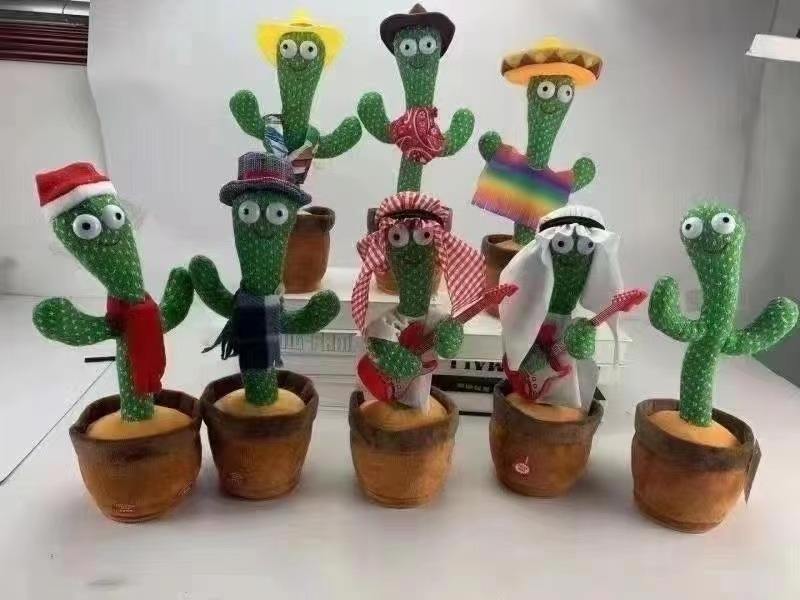 Electronic Dancing Cactus Toy with Lighting  Singing Cactus Recording Cactus Mimicking Toy for Kids