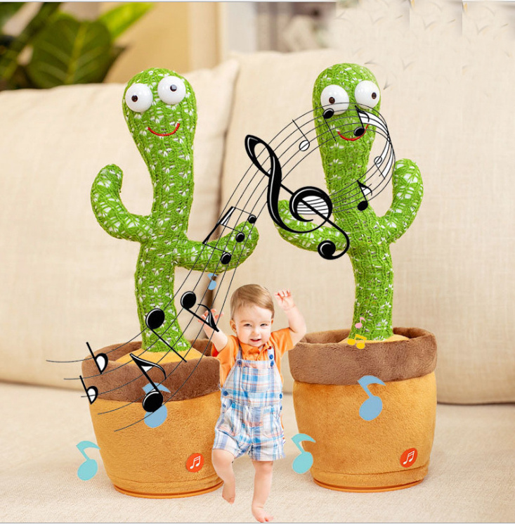 Electronic Dancing Cactus Toy with Lighting  Singing Cactus Recording Cactus Mimicking Toy for Kids