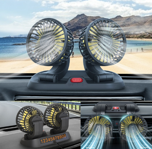 Auto Vehicle Car Fan Car Fan 360 Rotating Cooling Air Vehicle Fan Quiet Car Air Conditioner