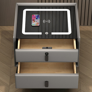 YMSC 2 Drawers Modern Smart bedside table  Smart Nightstands for bedroom with Wireless charging