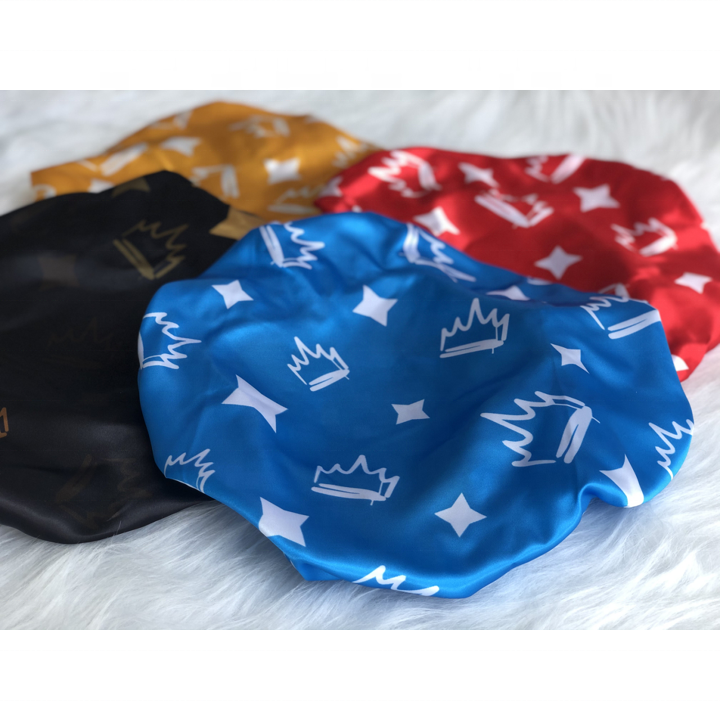 Low MOQ Own LOGO custom wholesale satin designer bonnets for women