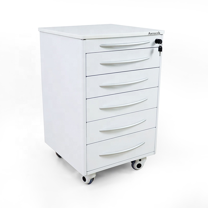 Hospital Decorate Instrument Equipment 5 Drawers Stainless Steel Dental Cabinets Furniture Storage Dental Cabinet Trolley