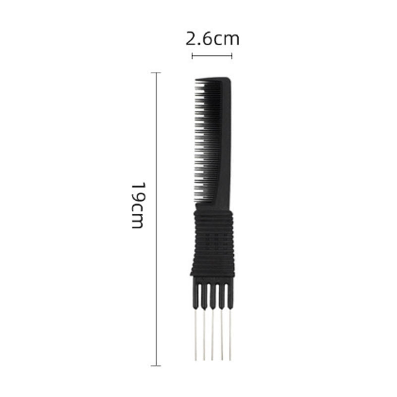 Teasing Combs with Metal Prong Salon Teasing Back Combs Carbon Comb with Stainless Steel Lift