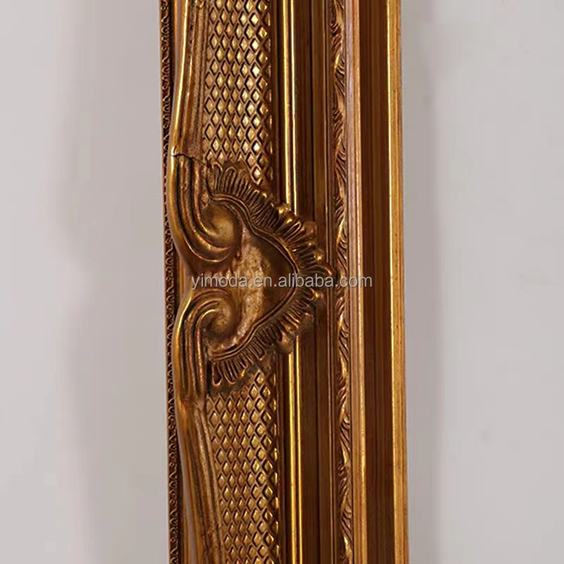 Antique Wall Hanging Gold leaf Wooden Carved Mirror Frame Living room Wall Hanging Decorative carved wooden Mirrors