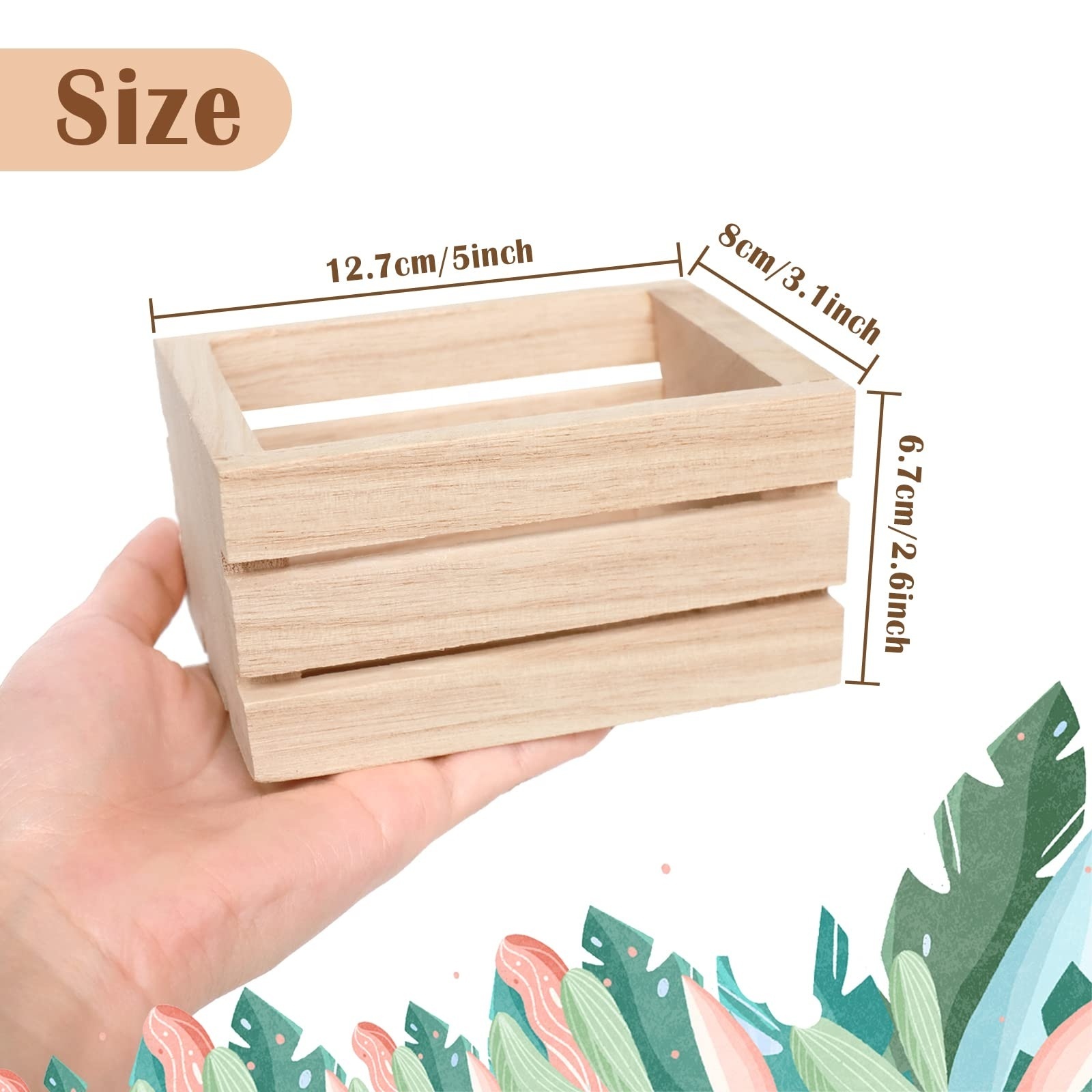 Wholesale custom mini rustic wooden boxes decorated with unfinished jewelry storage boxes Wooden Crates