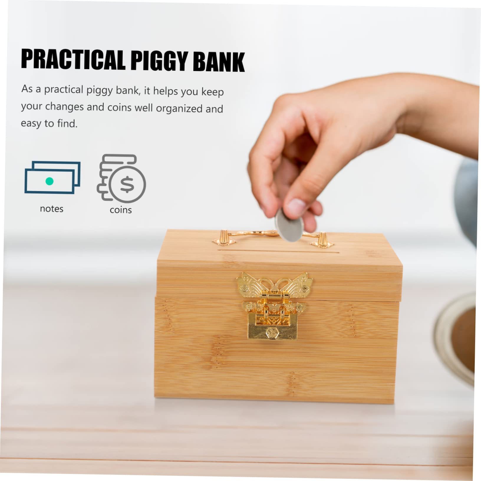 Wholesale custom high-grade exquisite bamboo deposit tank high quality creative wooden storage tank piggy bank money saving box