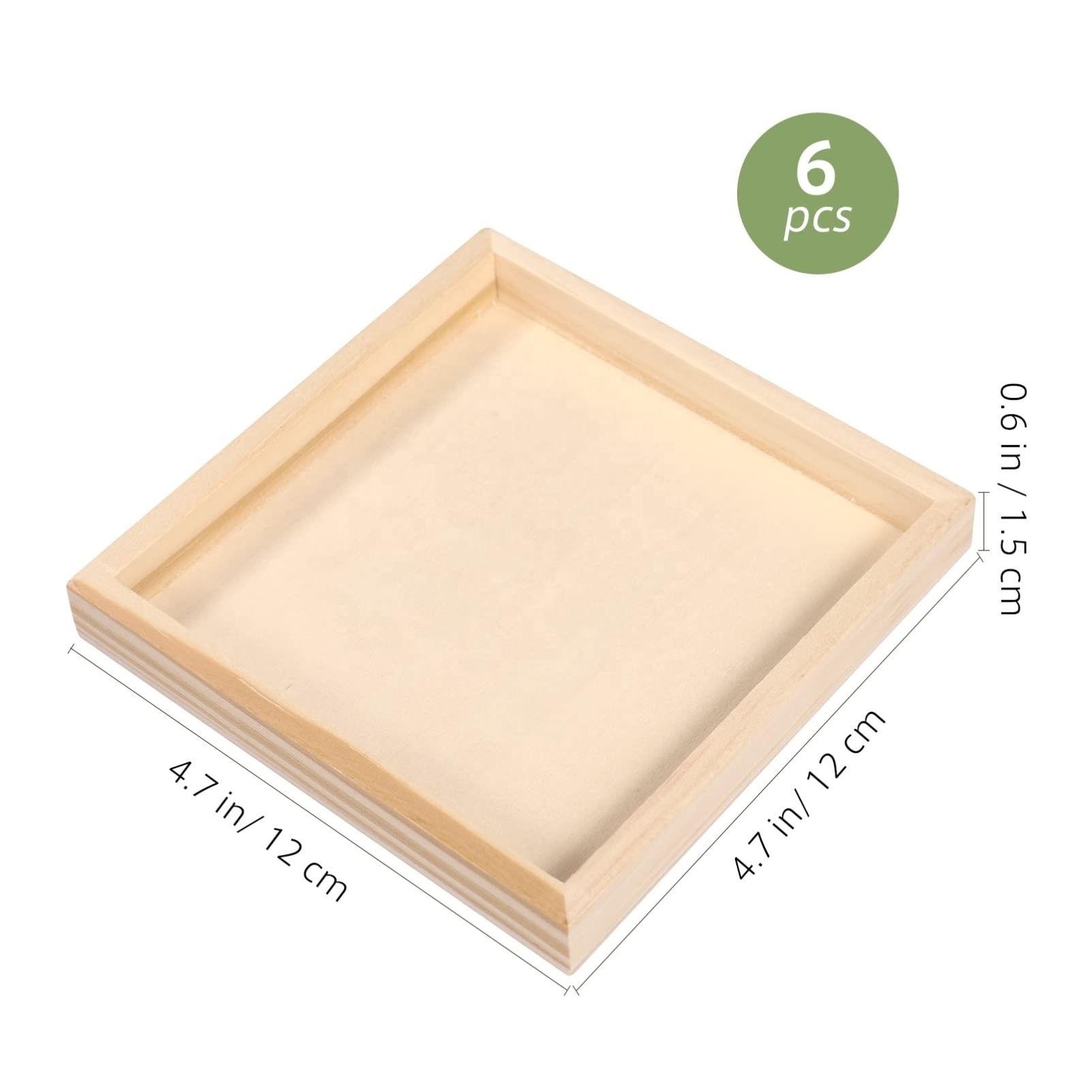 Hot sales can be customized wooden DIY wooden tray bulk blank dessert coffee square wooden tray